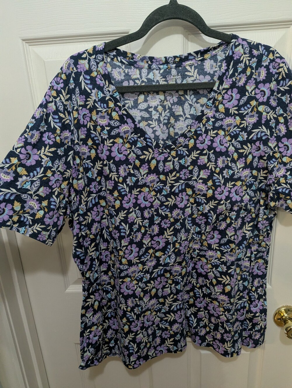 Lane Bryant Floral Tee in Black, Lavender and Cream